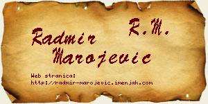 Radmir Marojević vizit kartica